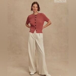 NWT Varley Isobel Wide-Leg Pant 29.5" Ivory